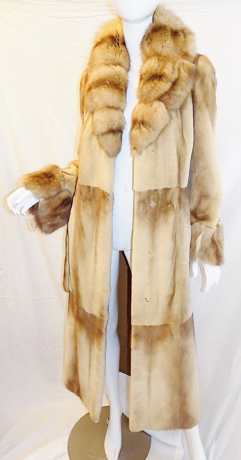 Golden Russian Sable Spectacular Saga Furs Royal duster coat For Sale