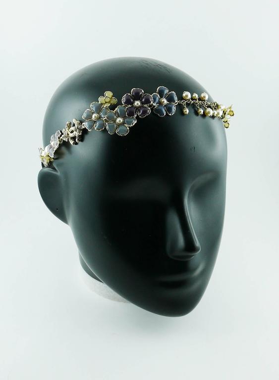 Chanel Rare Flower and Pearl Headband Cruise 2012/2013 at 1stdibs