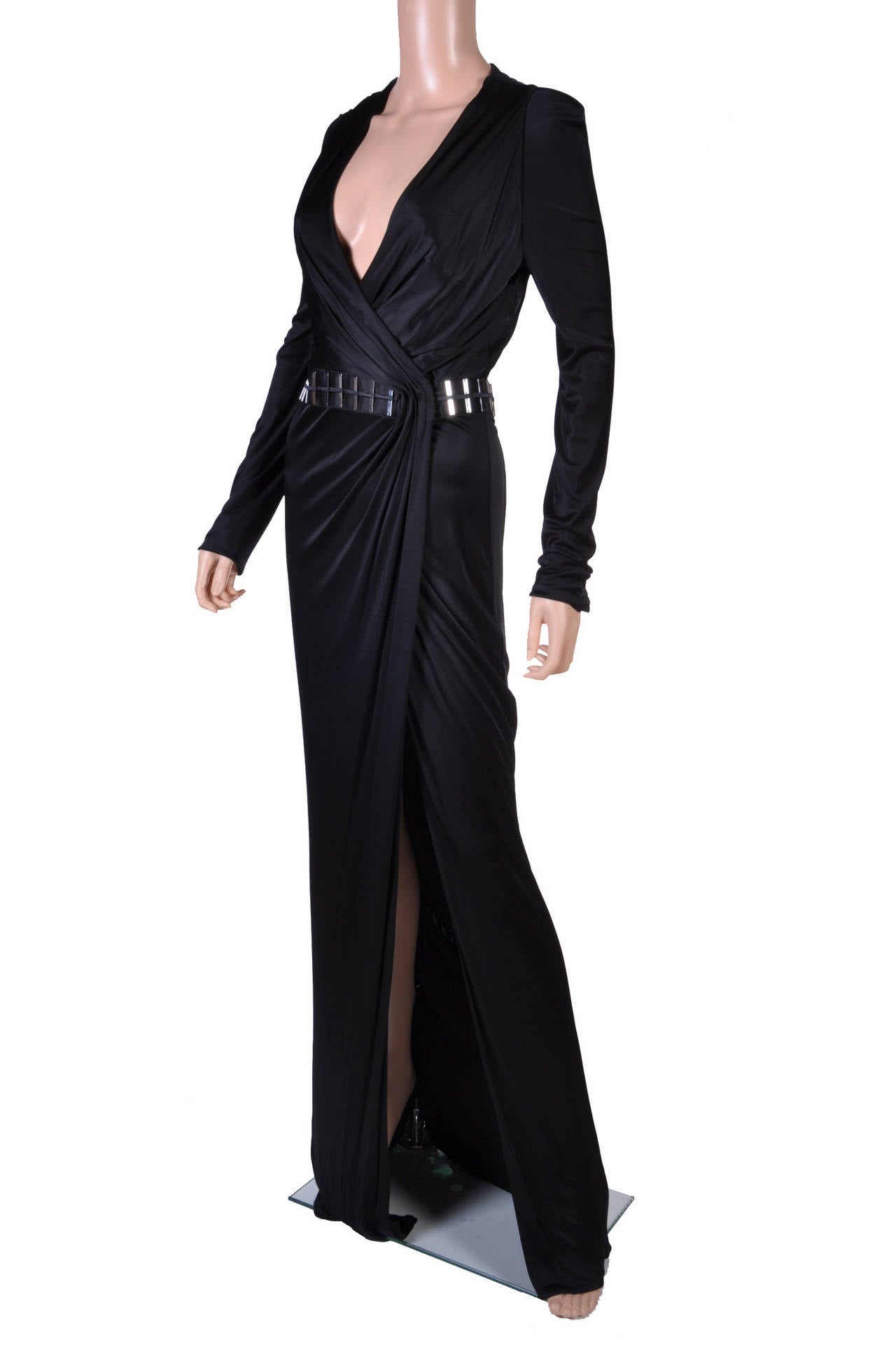 New VERSACE BLACK WRAP DRESS at 1stDibs versace wrap dress