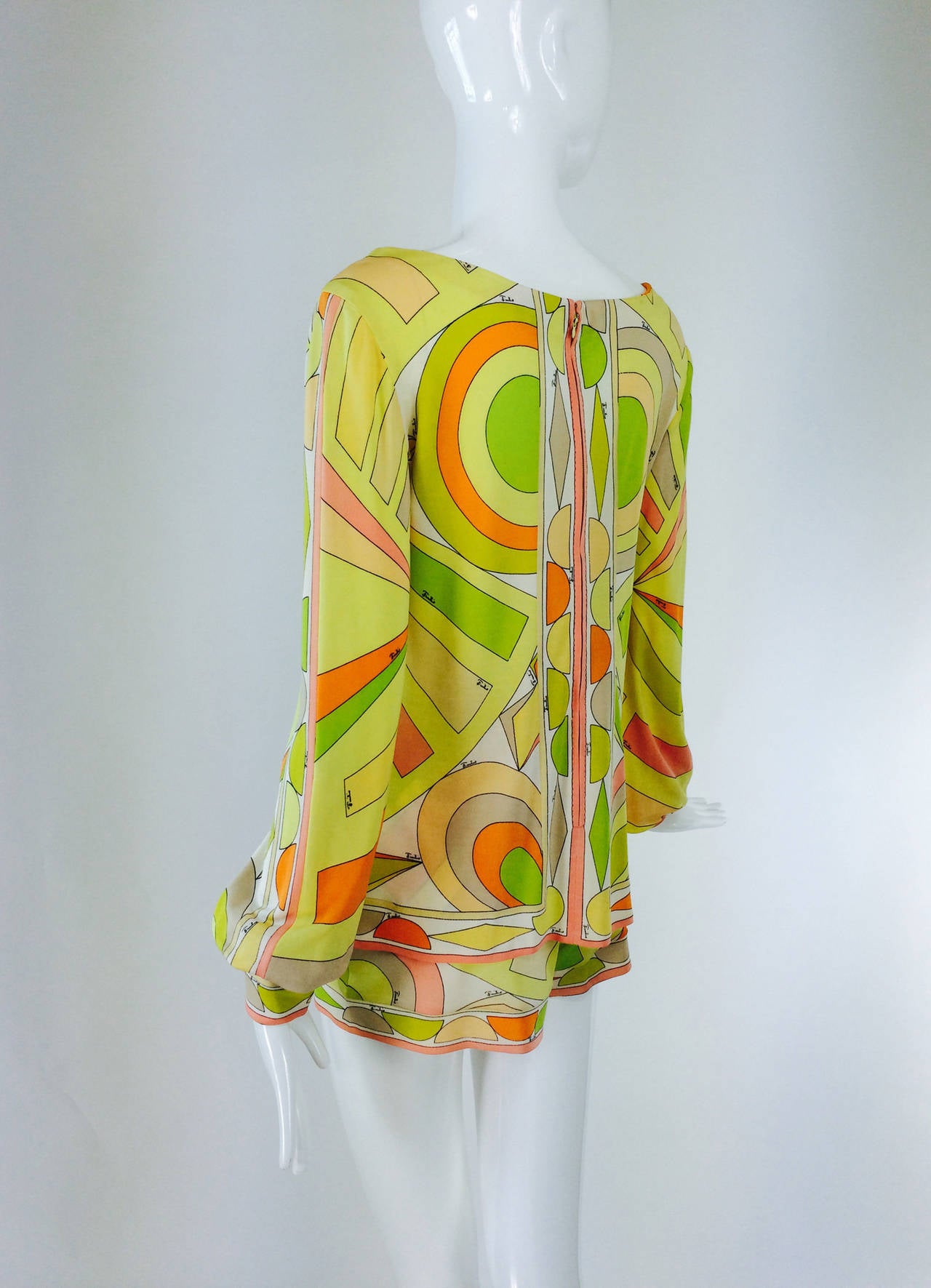 Emilio Pucci 2pc silk knit short and top set in hot citrus colours