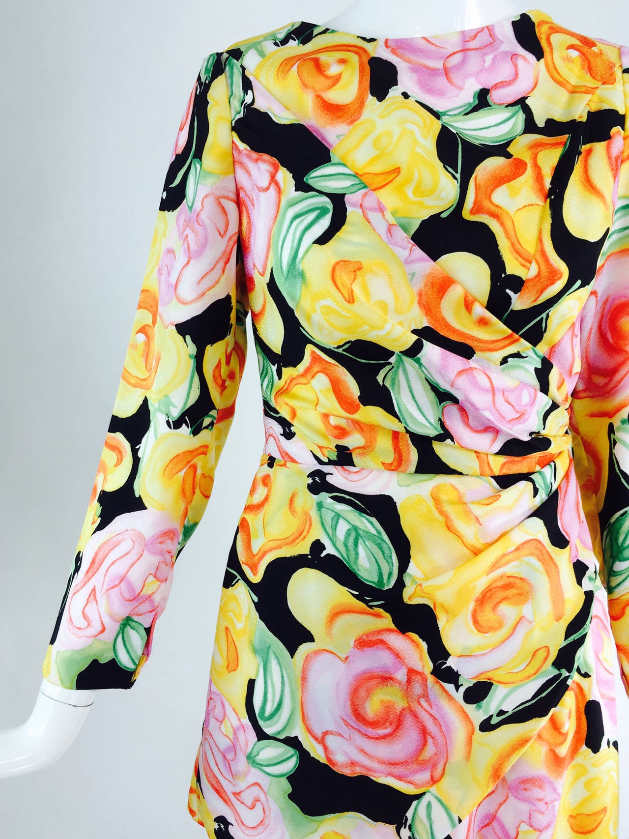 Fiandaca silk floral day dress 1990s For Sale at 1stDibs fiandaca