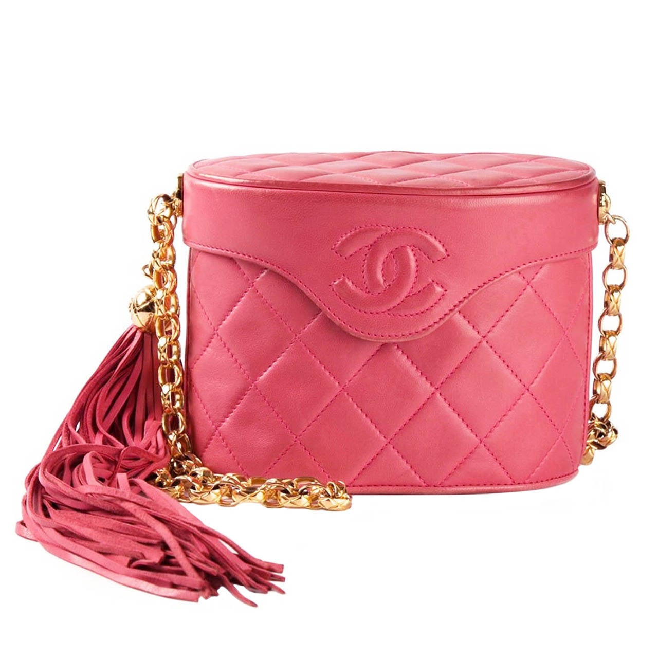 Chanel Vintage Pink Quilted Box Shoulder Bag at 1stdibs