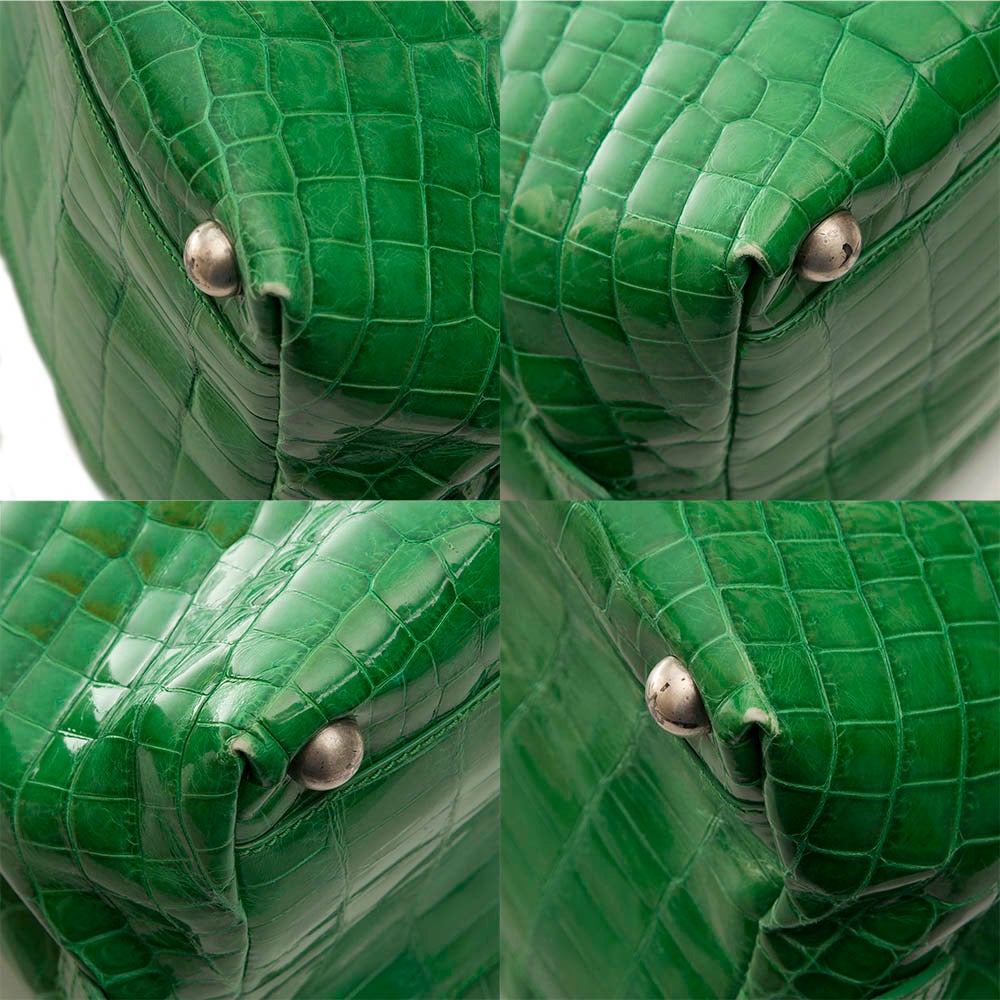 Bottega Green Crocodile Handbag at 1stDibs green crocodile bag