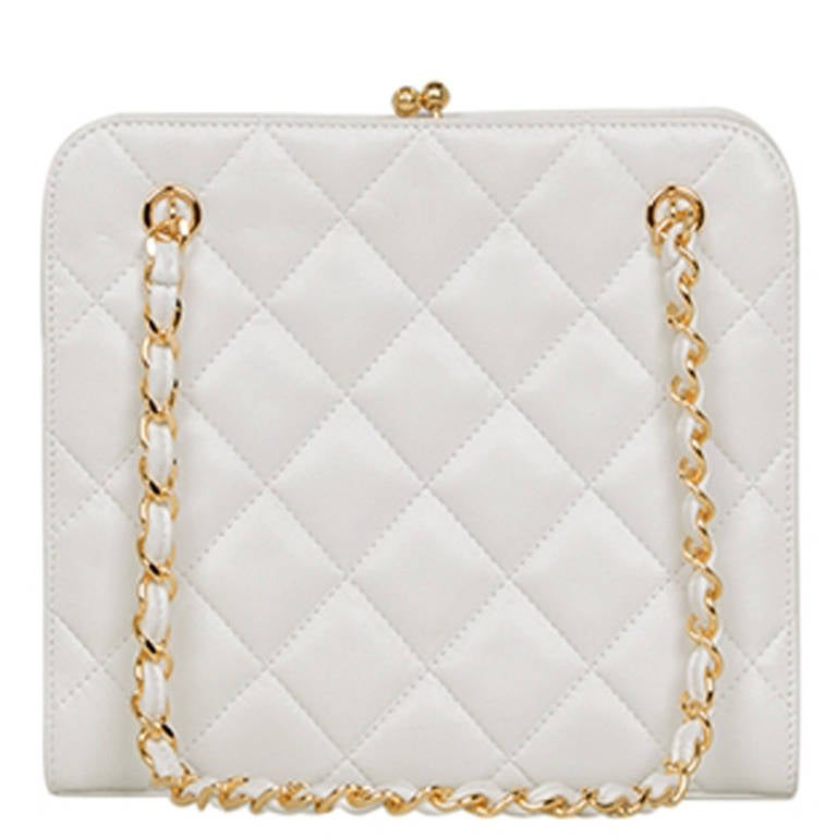 Chanel Vintage Small White Bag at 1stdibs