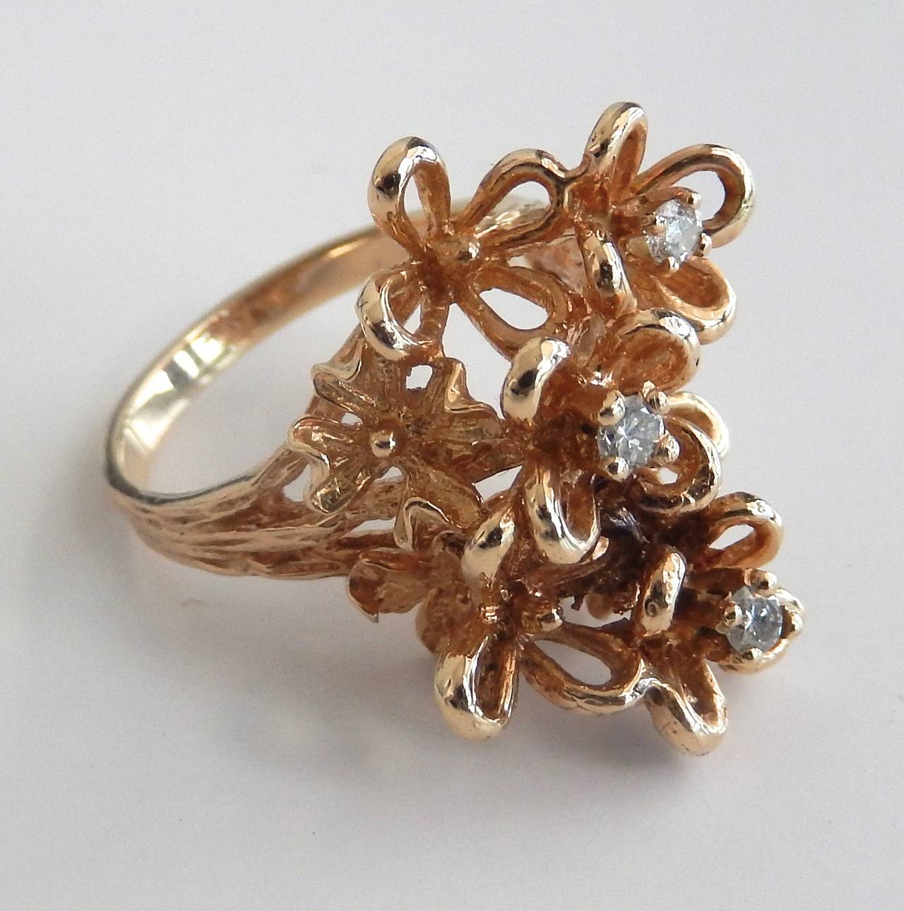 1970s Diamond Gold Ring For Sale at 1stdibs