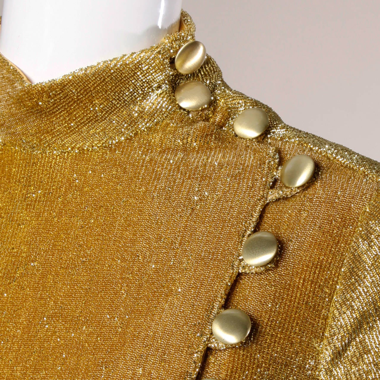 Mr. Mort Vintage 1960s Metallic Gold Lurex Coat Dress at 1stDibs
