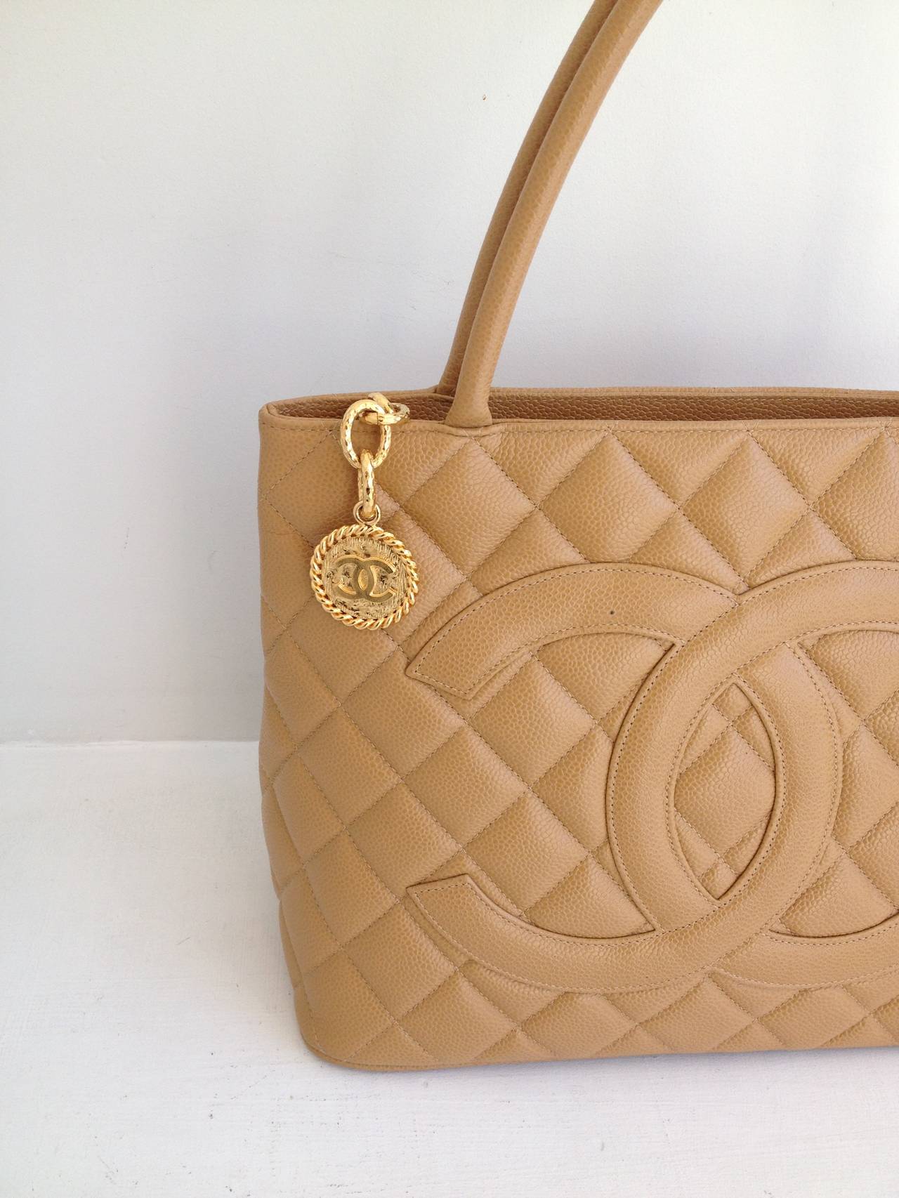 Chanel Tan Quilted Medallion Bag at 1stdibs