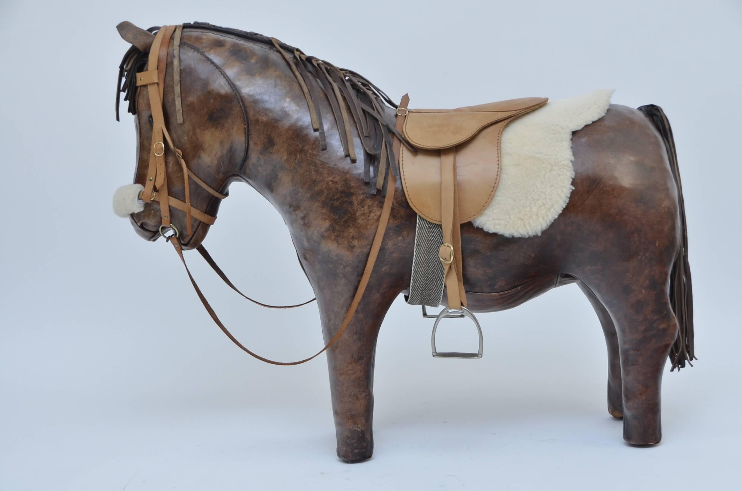 Leather Horse By Dimitri Omersa For Abercrombie and Fitch at 1stDibs