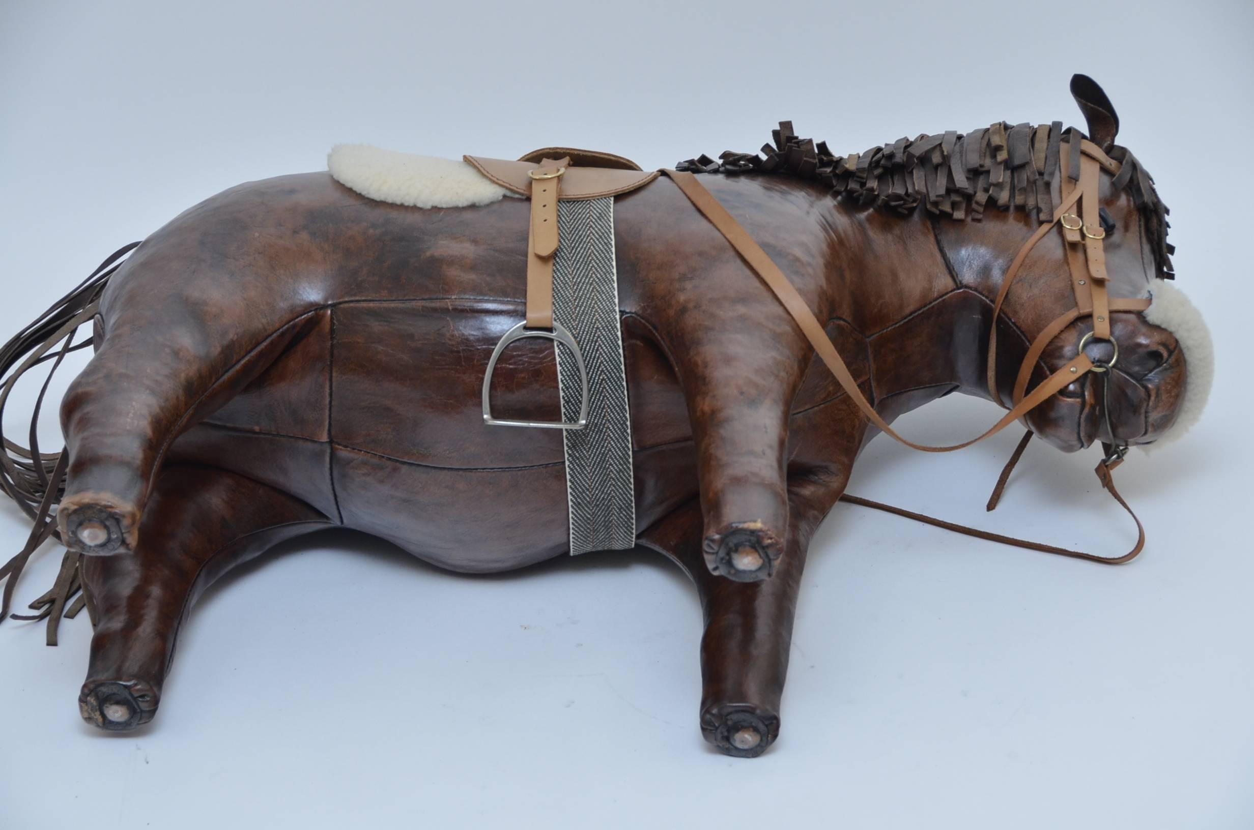 Leather Horse By Dimitri Omersa For Abercrombie and Fitch at 1stDibs