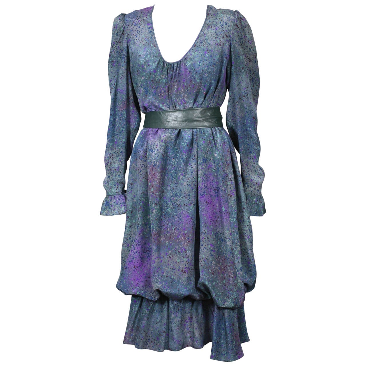 Helga Howie Impressionist Print Silk Print Bubble Dress For Sale at