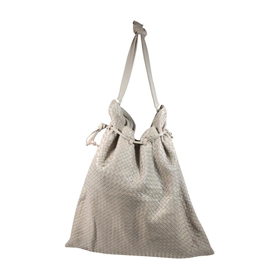 Bottega Extra Large Vintage Leather Drawstring Handbag In Taupe