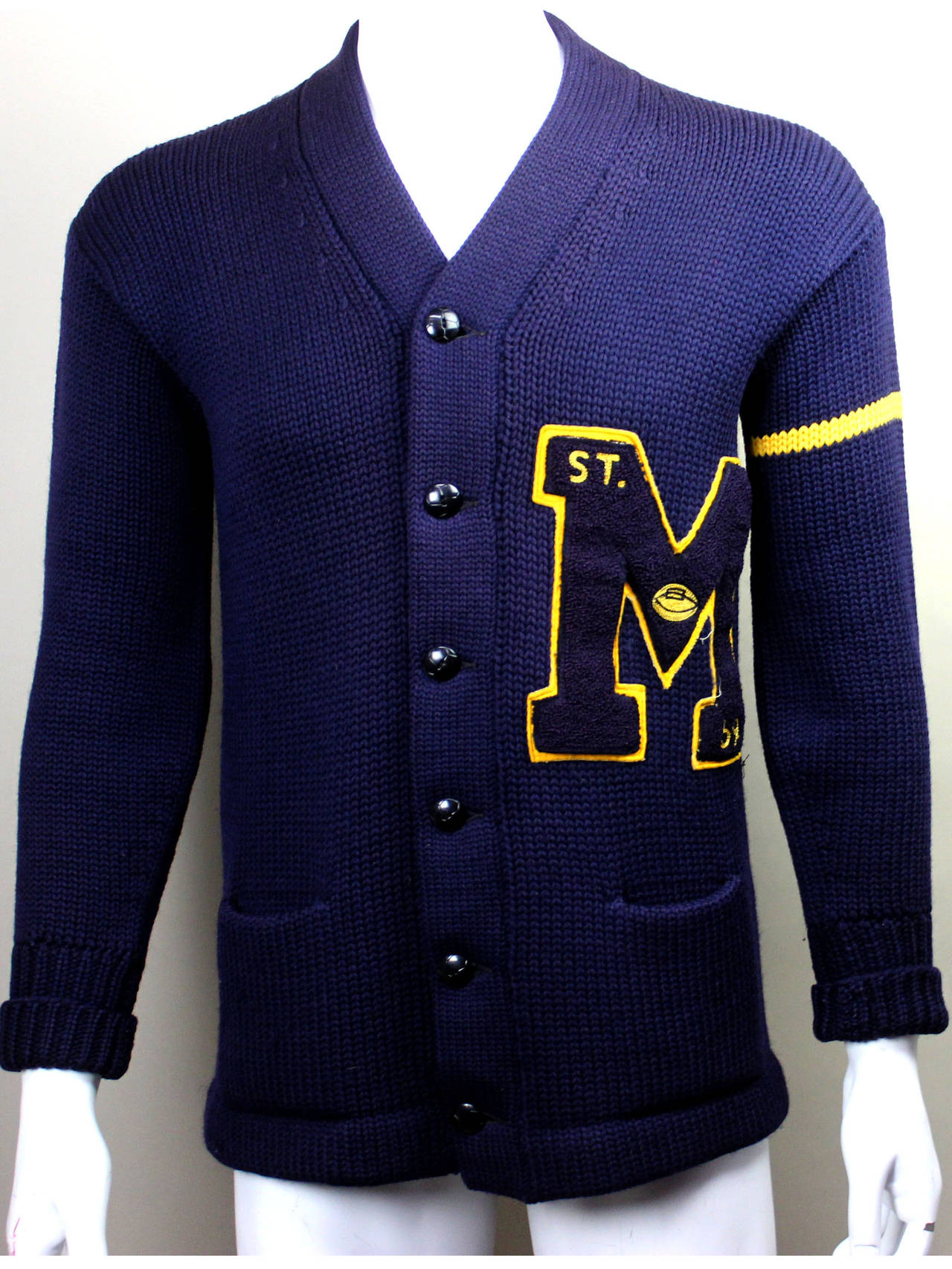 1959 Men's Wool Varsity Sweater at 1stdibs
