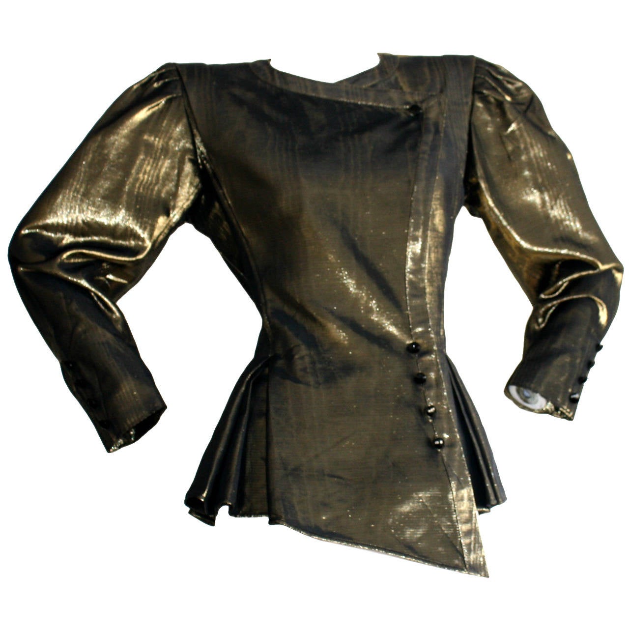 Vintage Emanuel Ungaro Metallic Gold Avant Garde Space Age Jacket For
