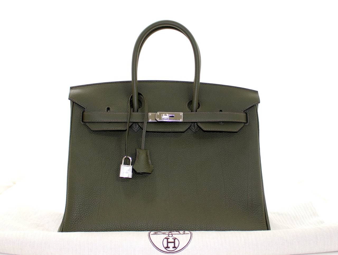 Hermes Birkin Bag in Vert Olive green Togo Leather, 35 cm size at 1stdibs