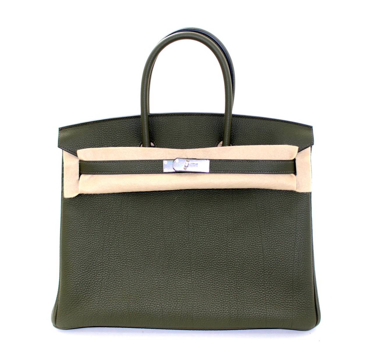 Hermes Birkin Bag in Vert Olive green Togo Leather, 35 cm size at 1stdibs