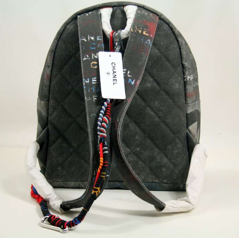 Chanel Small Black Graffiti Art School Backpack at 1stdibs