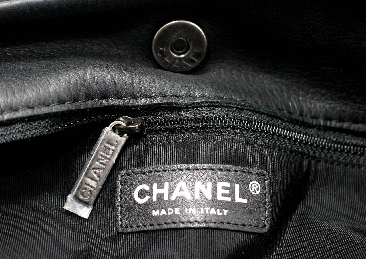Chanel Black Leather XL Messenger Bag at 1stDibs