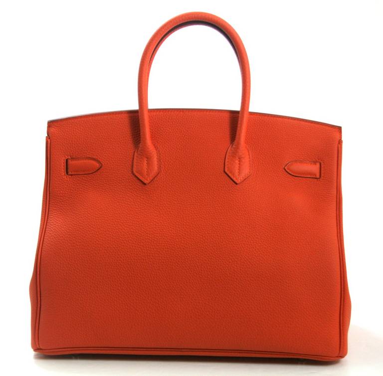 Hermès Birkin Bag Orange Togo with Palladium 35 cm For Sale at 1stDibs