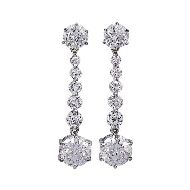 Elegantly Chic Faux Diamond Drop Earrings For Sale at 1stDibs