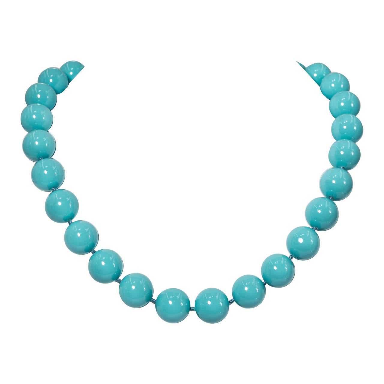 Wonderful Large Faux Turquoise Bead Necklace For Sale at 1stDibs faux turquoise beads, faux