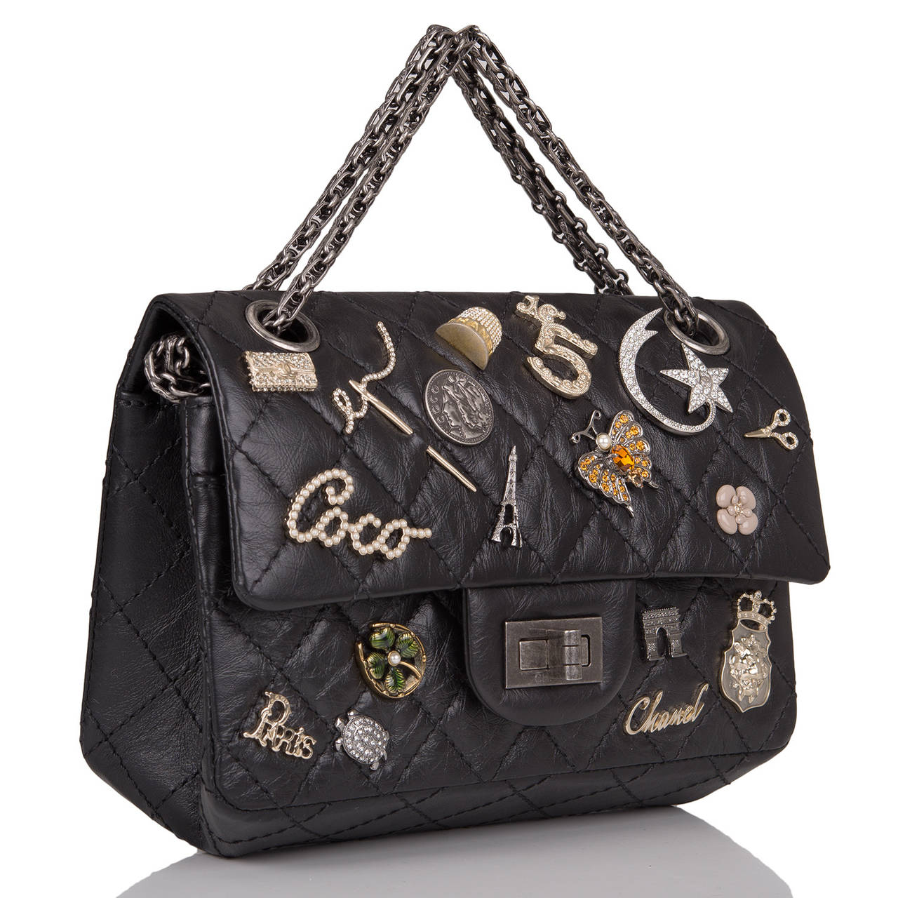 Chanel Black Reissue 2.55 Lucky Charm Bag at 1stDibs