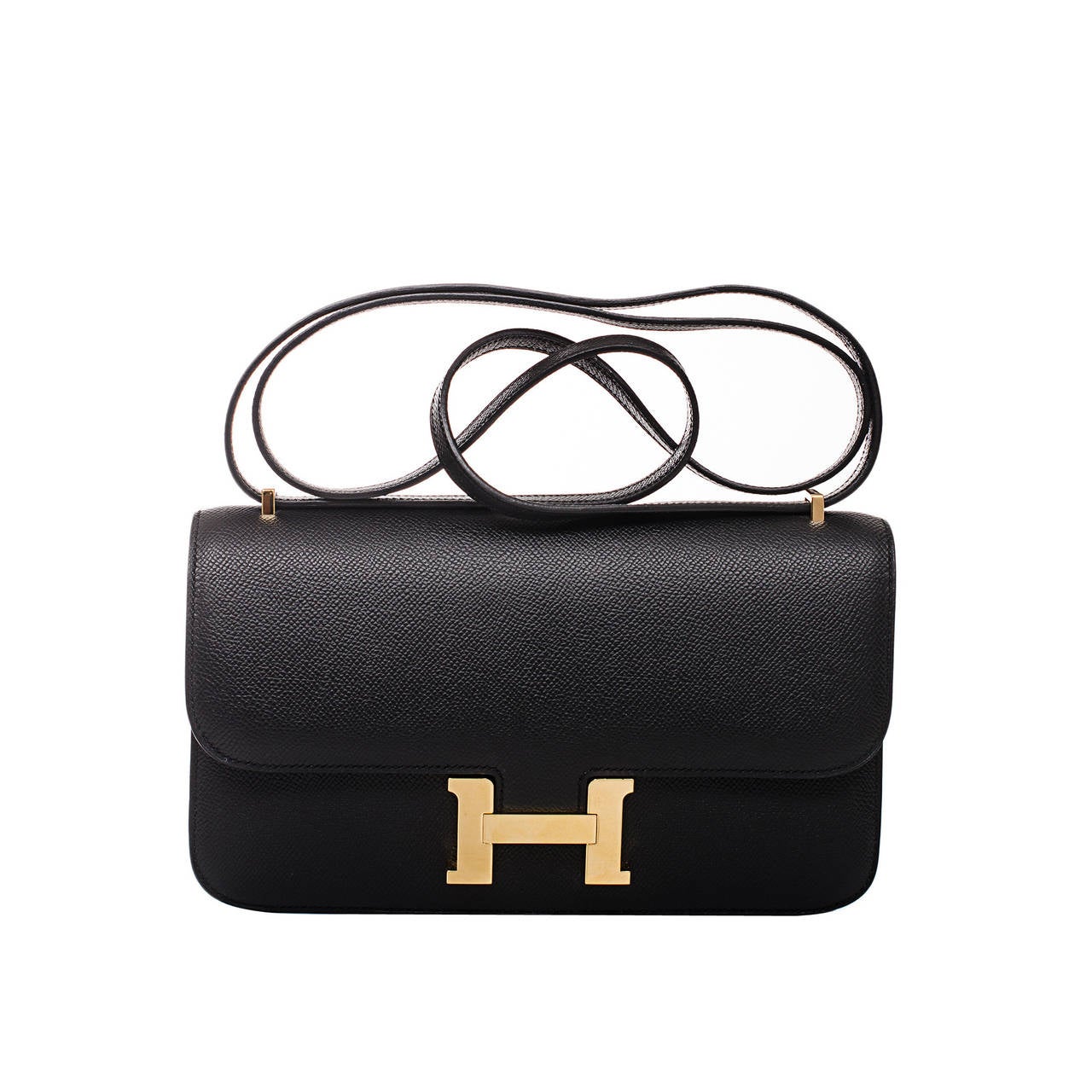 Hermes Black Epsom Constance Elan 25cm at 1stDibs