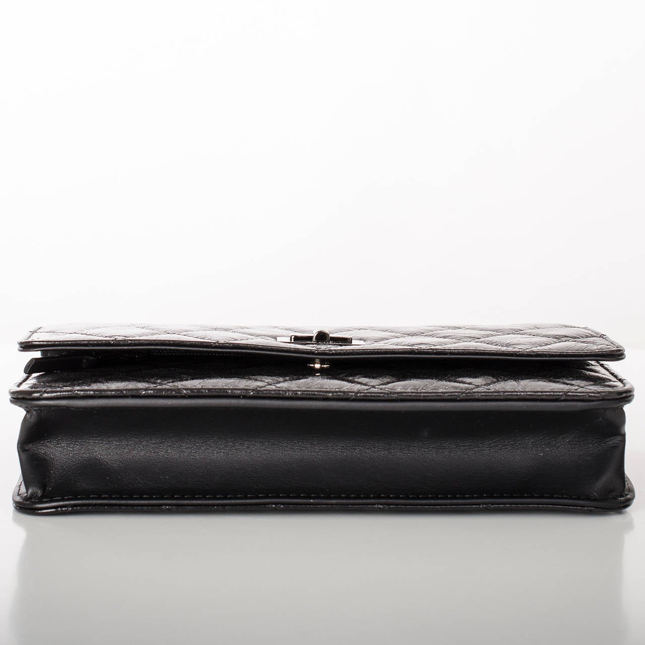 Chanel "So Black" 2.55 Reissue Quilted Calfskin Wallet On Chain (WOC