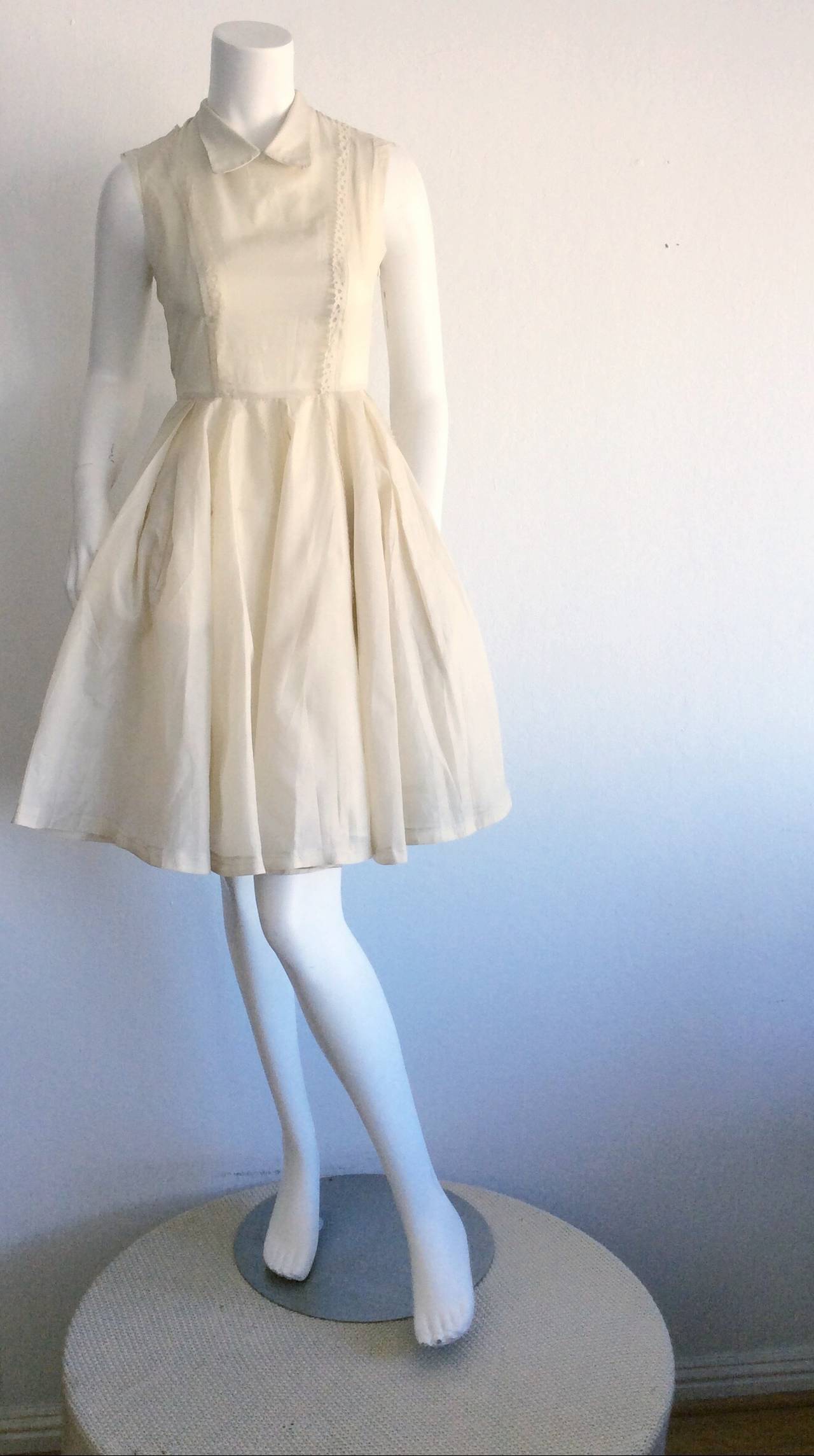 Adorable Kenzo Ivory Eyelet Dress Brand New For Sale at 1stDibs