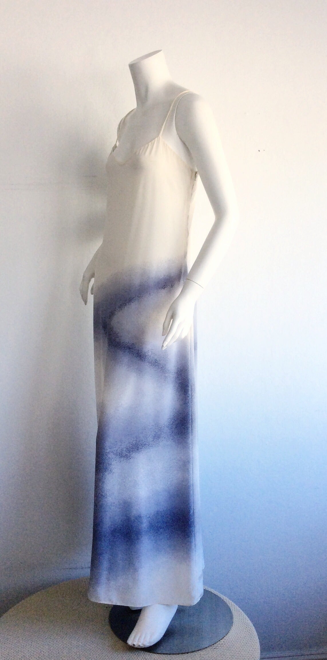 Vintage Halston Breathtaking Documented Ombre Avant Garde Silk Dress at