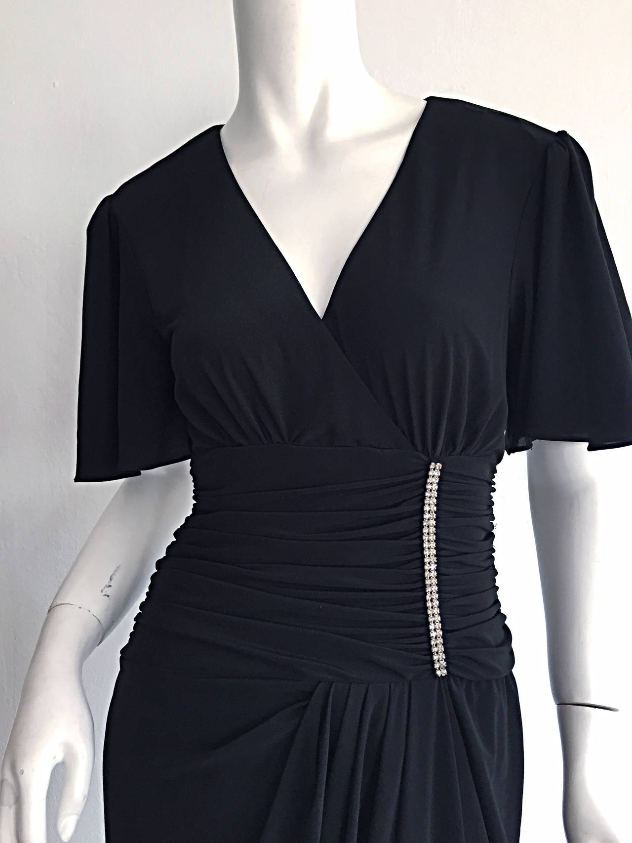 Vintage Neiman Marcus 1940s Style Classic Black Dress w