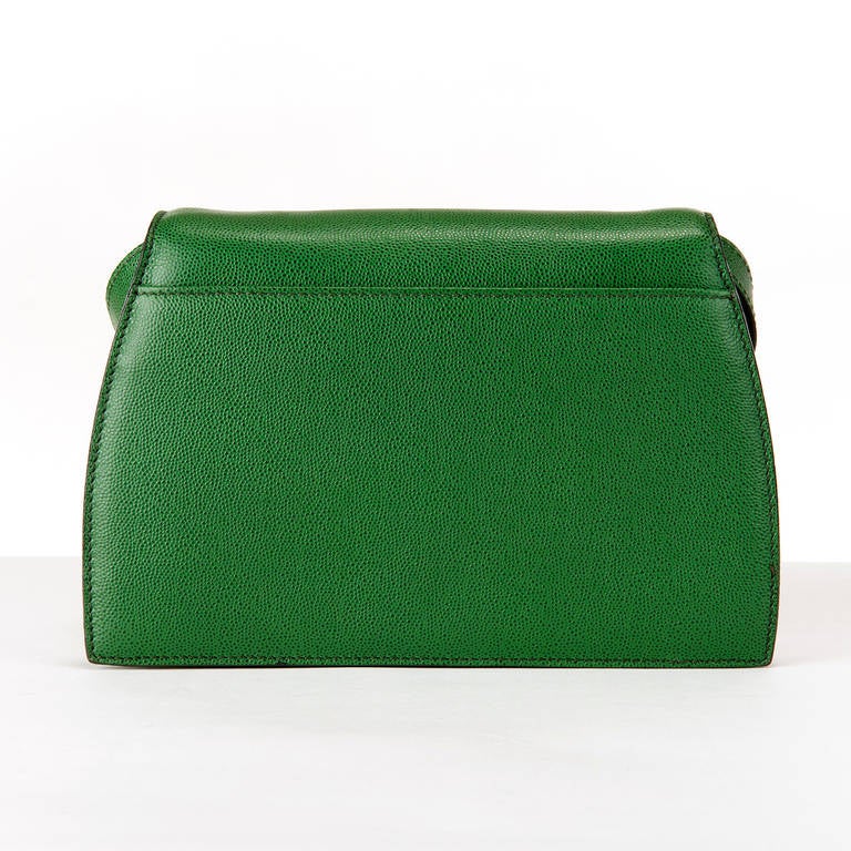 A Rare Céline Green Leather Shoulder/Clutch Bag at 1stdibs