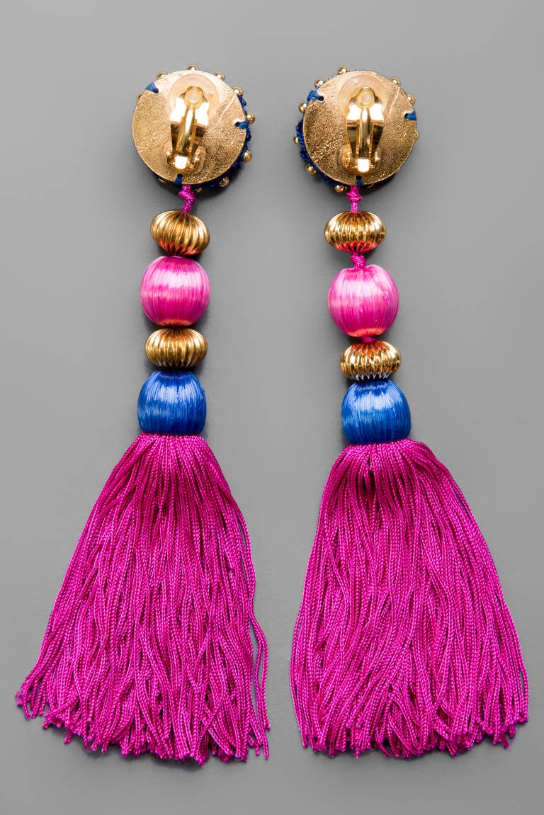 Yves Saint Laurent Runway Tassel Earrings 1991 YSL documented at
