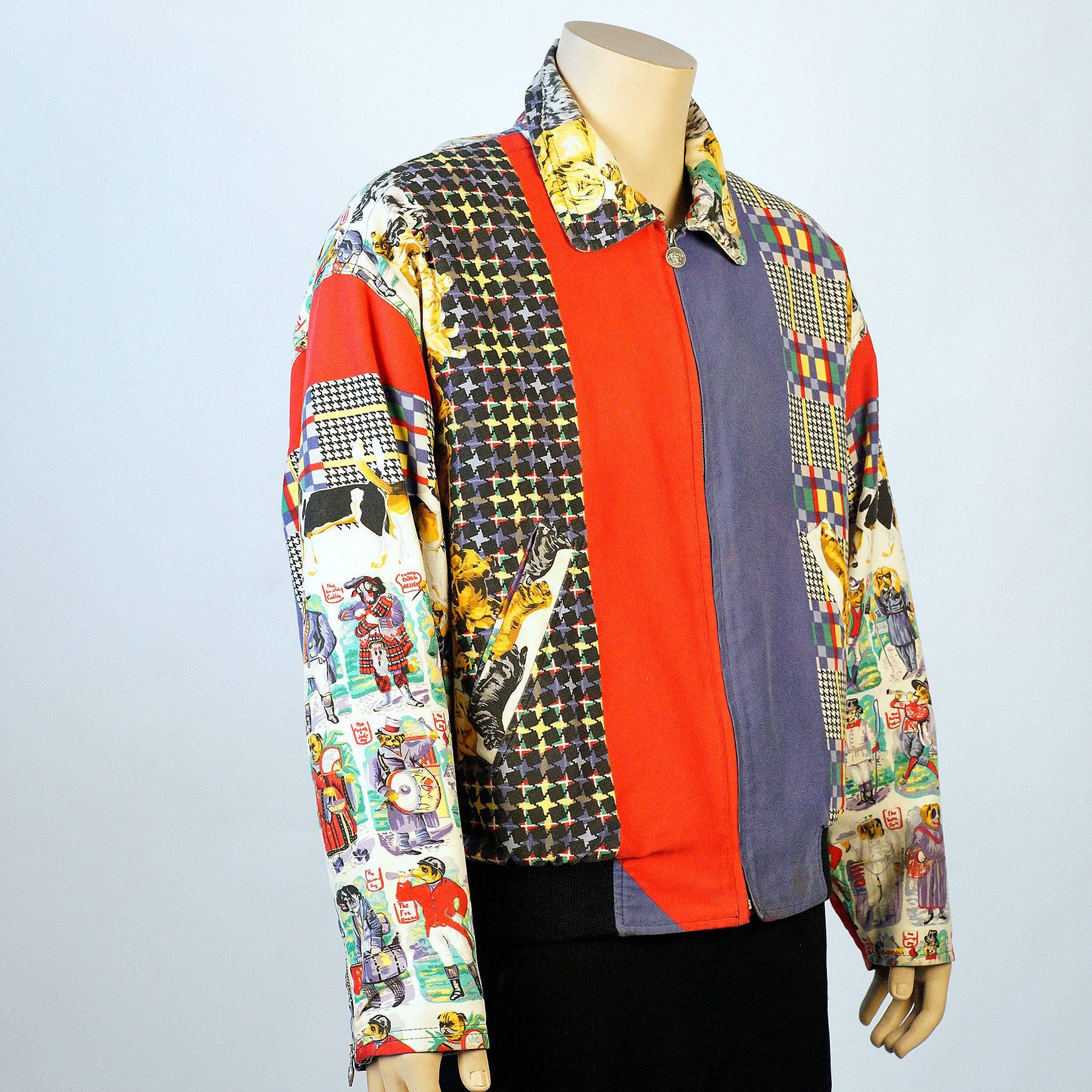 Rare Versus (Versace) Dog Print Jacket For Sale at 1stDibs versace