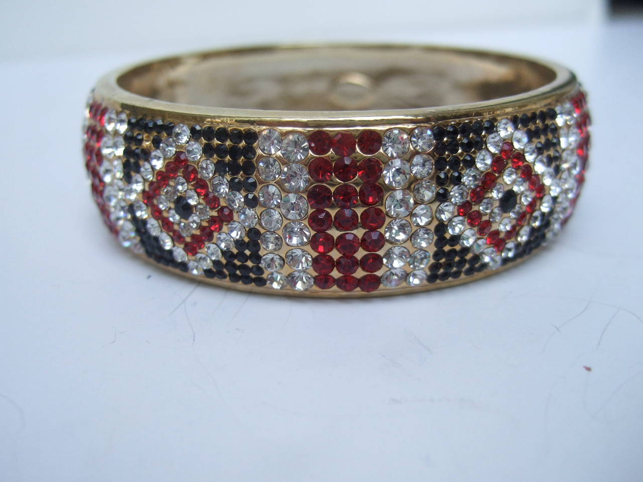 Bob Mackie Crystal Encrusted Bangle Bracelet c 1990s For Sale at 1stdibs