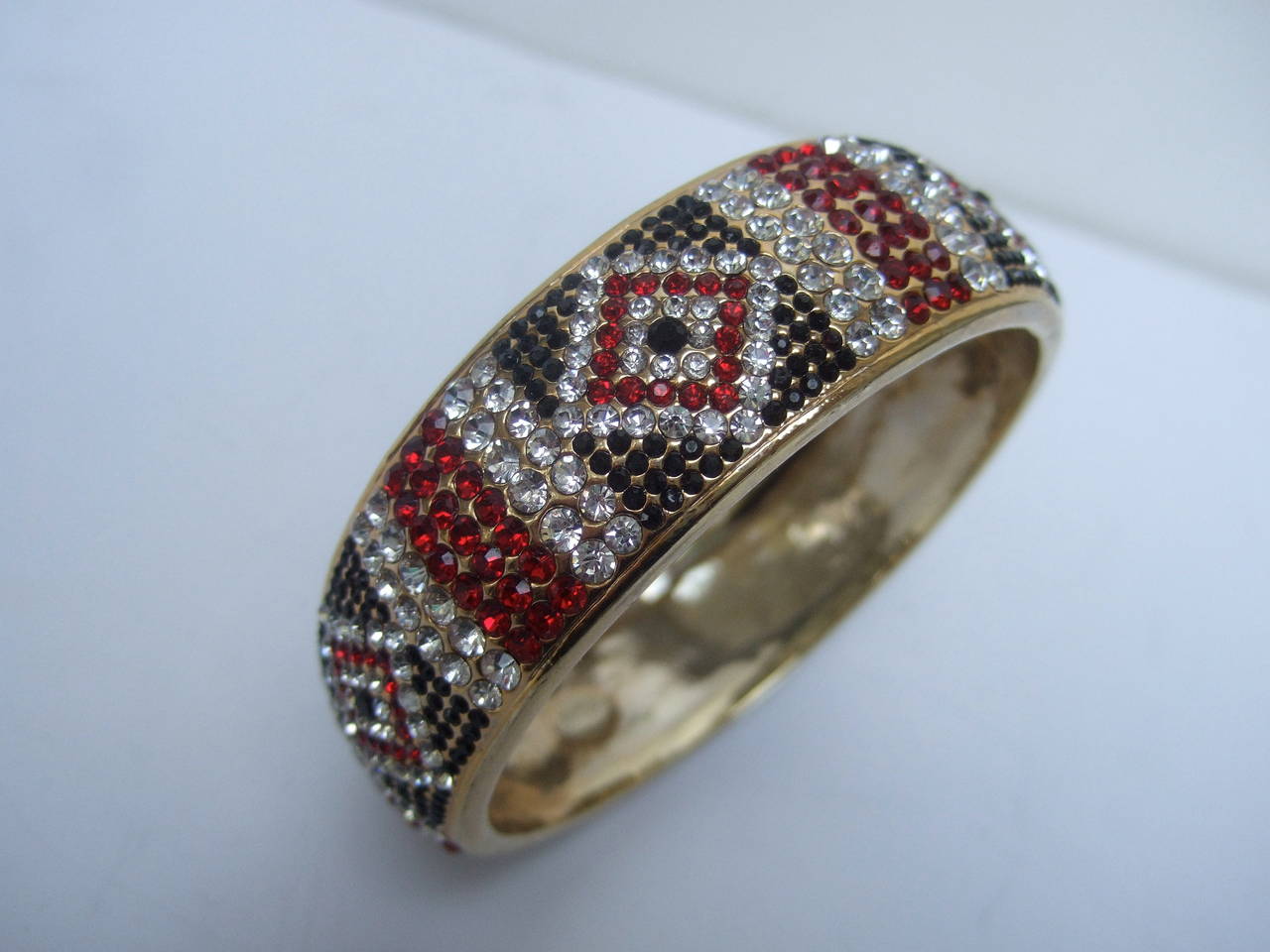 Bob Mackie Crystal Encrusted Bangle Bracelet c 1990s For Sale at 1stdibs
