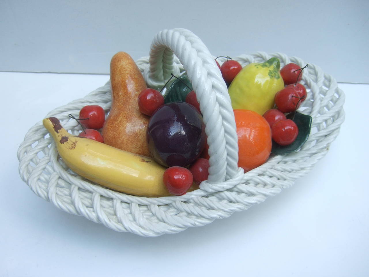 Porcelain Fruit Basket Designed by Capodimonte Made in Italy at 1stDibs