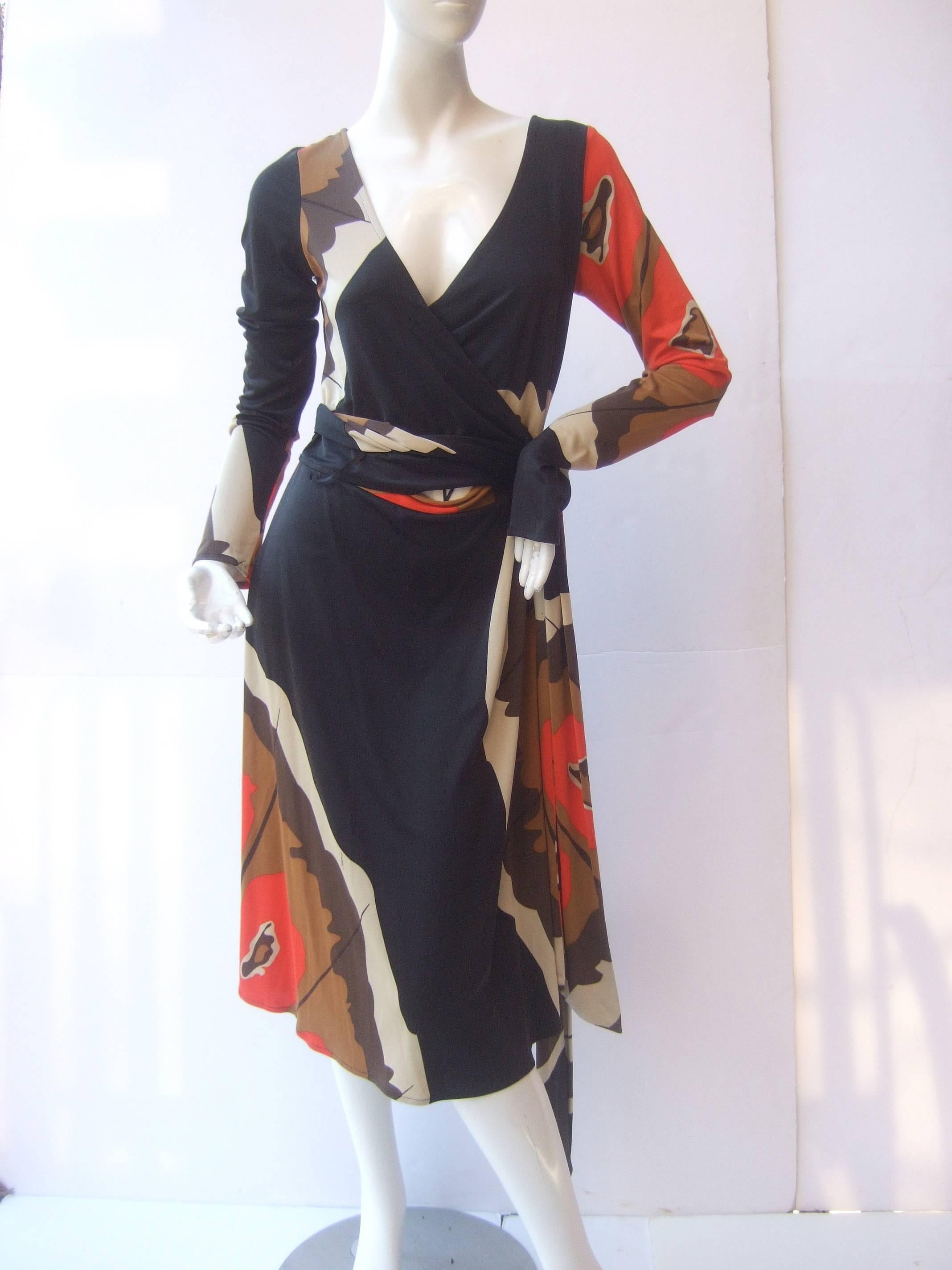 Opt Art Graphic Print Silk Jersey Wrap Dress by Issa London at 1stDibs