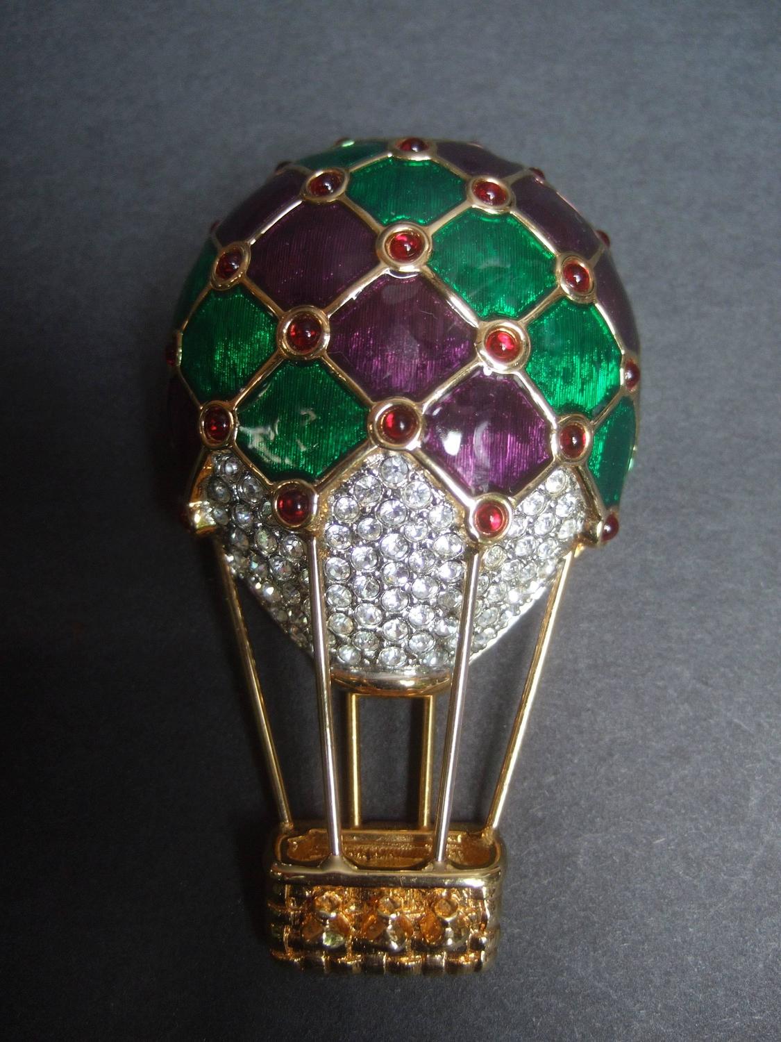 Elegant Jewel Encrusted Balloon Brooch by Swarovski c 1990s For Sale at