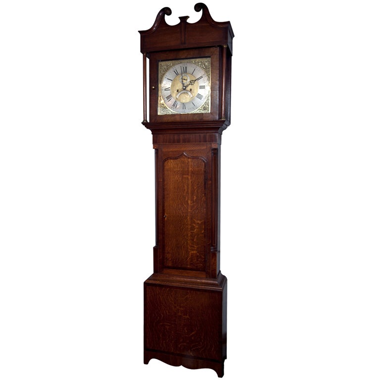 Henry Hahn Reading, Pennsylvania Cherry Tall Clock with Moon Phase Dial
