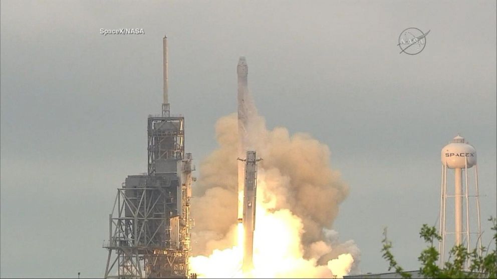 SpaceX celebrates successful launch from historic NASA launch pad in