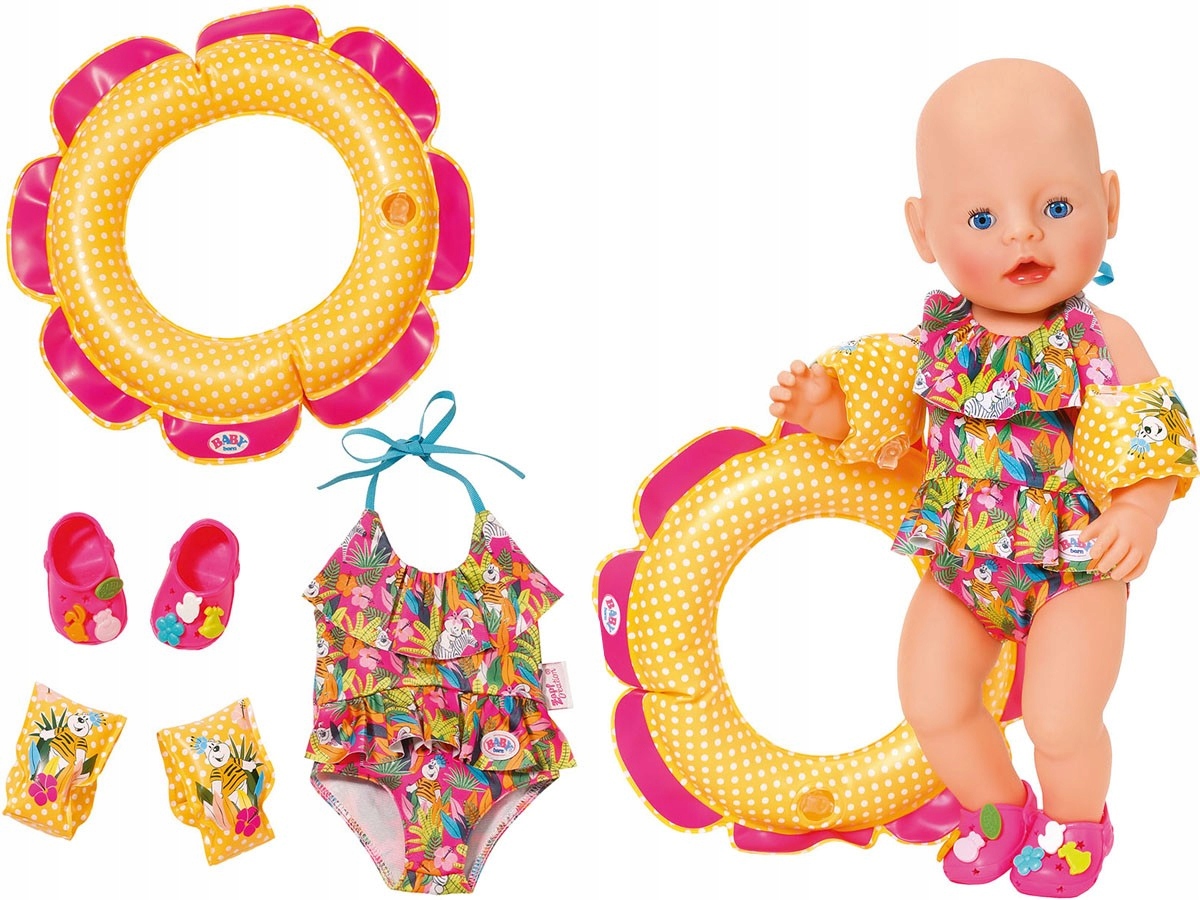 BABY BORN STRÓJ KĄPIELOWY + KOŁO + BUTY + RĘKAWKI 7861657780