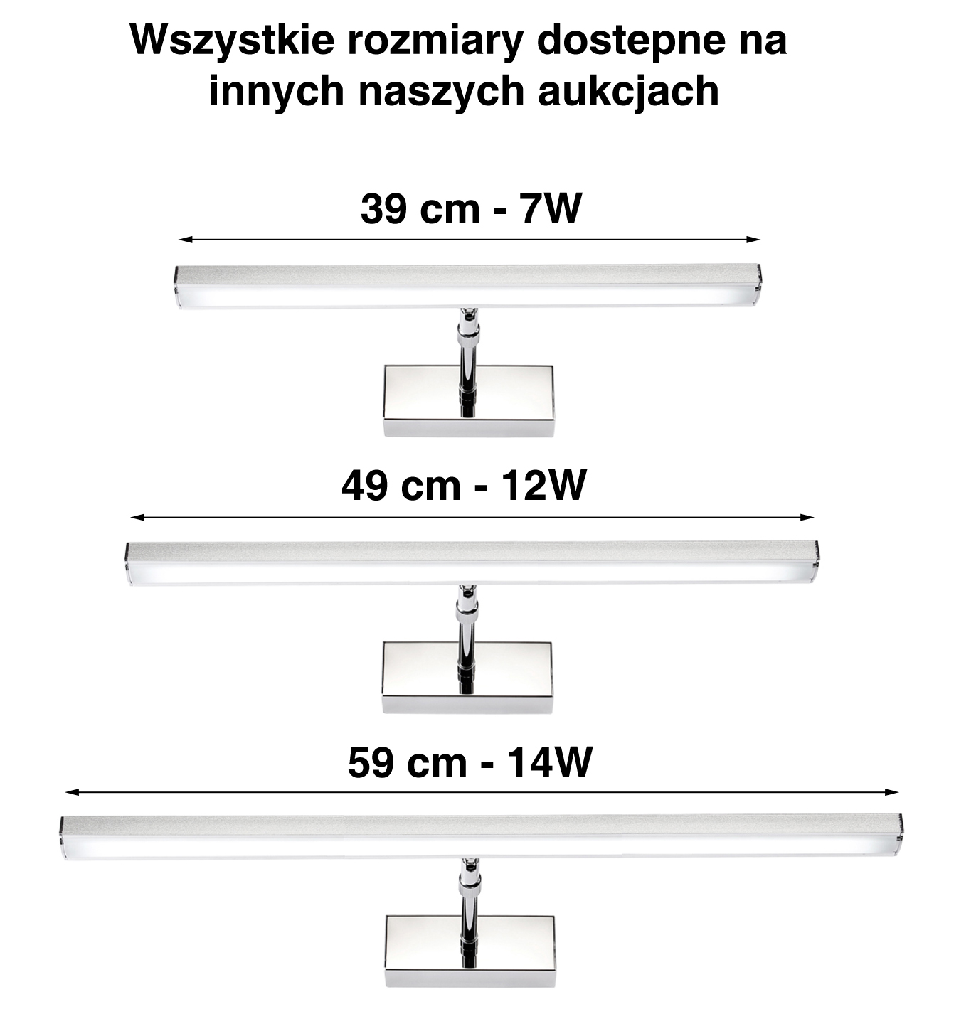 Lampa nad lustro Kinkiet łazienkowy LED 59 cm 14W