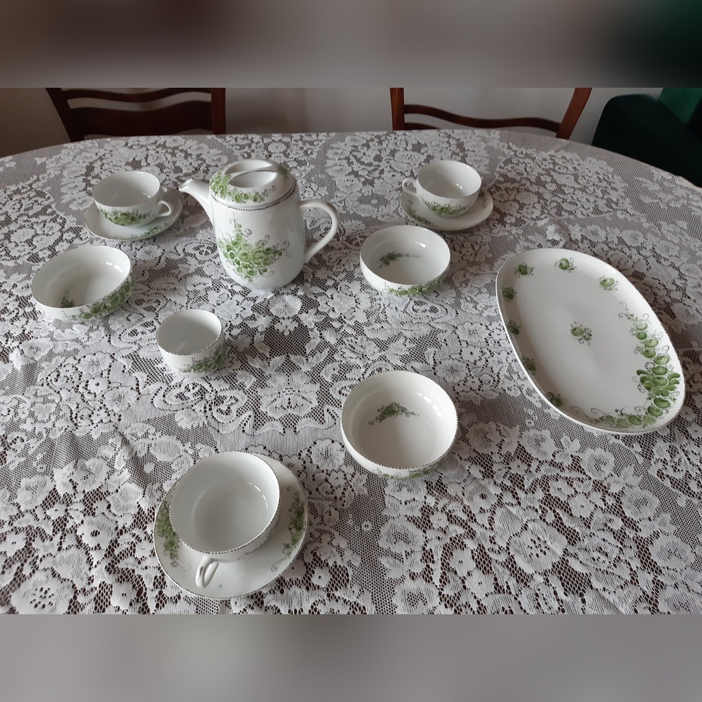 Vintage Polish Porcelain Tea Set 1987, Ciechocinek Kraków Kup teraz