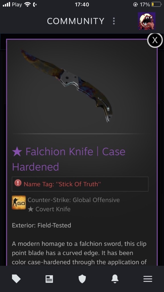 Falchion Knife Case Hardened skin kosa nóż cs go Warszawa Kup