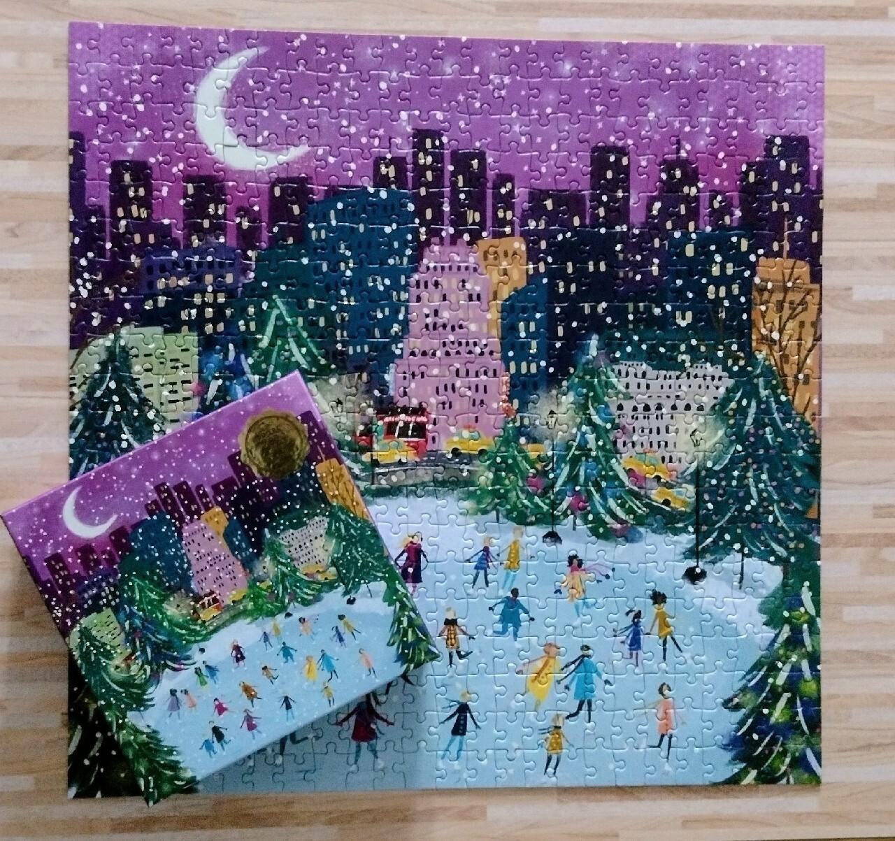 Puzzle 500 el. Galison Merry Moonlight Skaters Warszawa Kup teraz