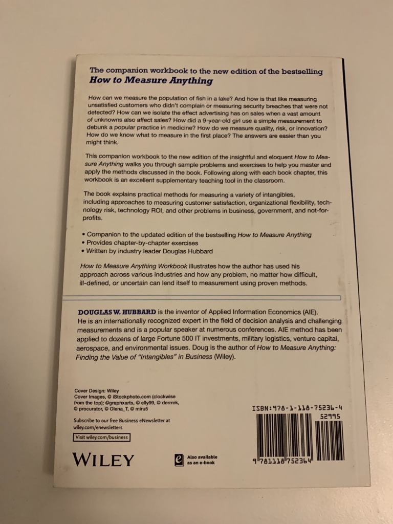 How to measure anything Hubbard Workbook Kraków Kup teraz na