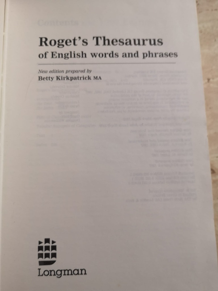 Roget's Thesaurus of English words and phrases. Zbrosławice Kup
