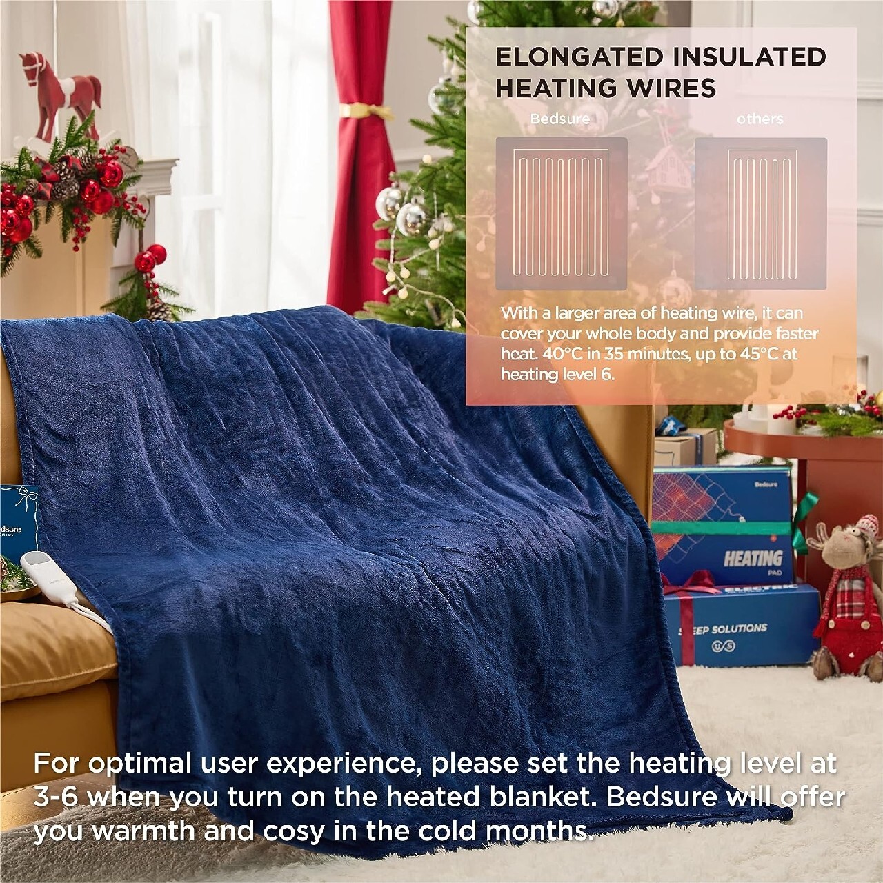 Bedsure Koc grzewczy z automatycznym wyłączaniem Kamień Kup teraz