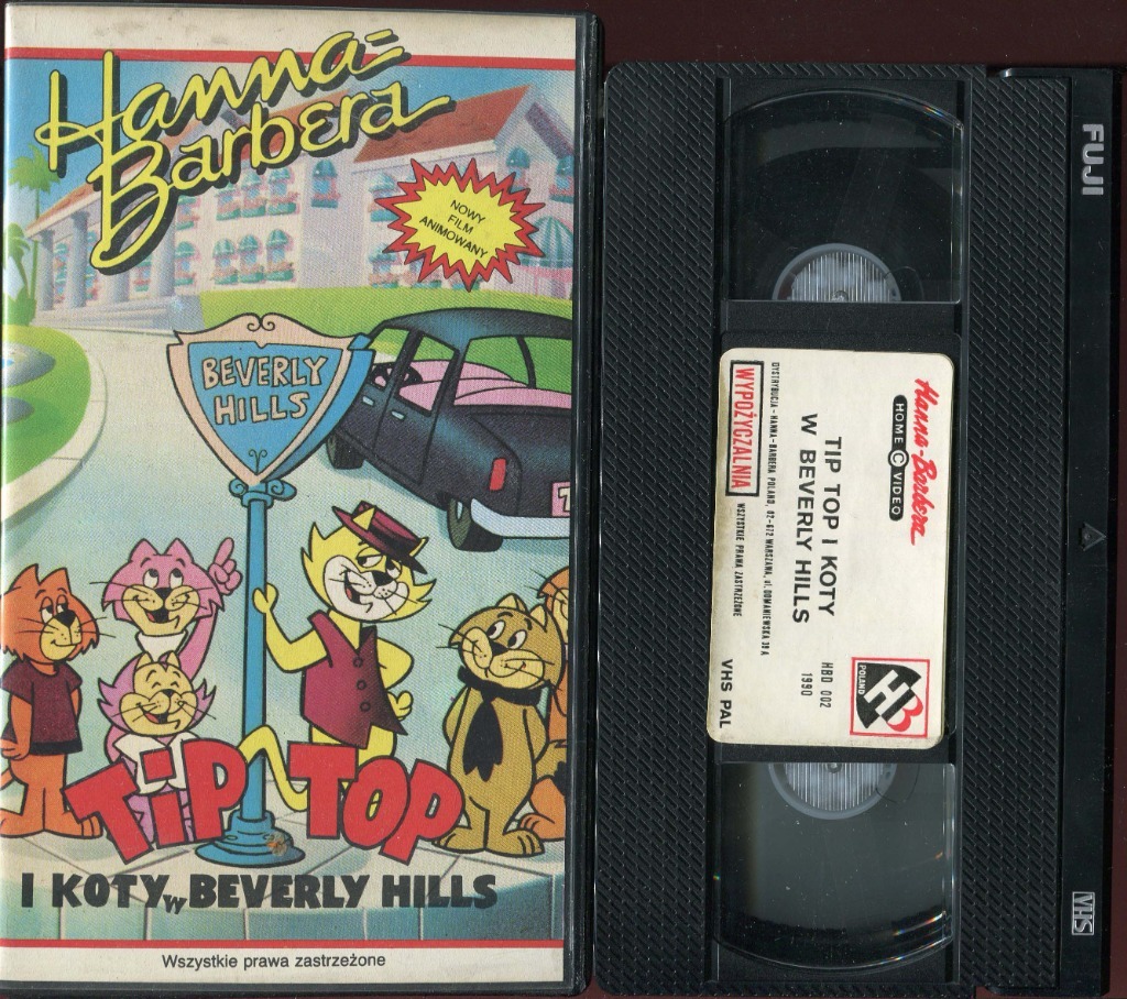 HannaBarbera. Tip Top i koty w Beverly Hils. VHS. Piaseczno