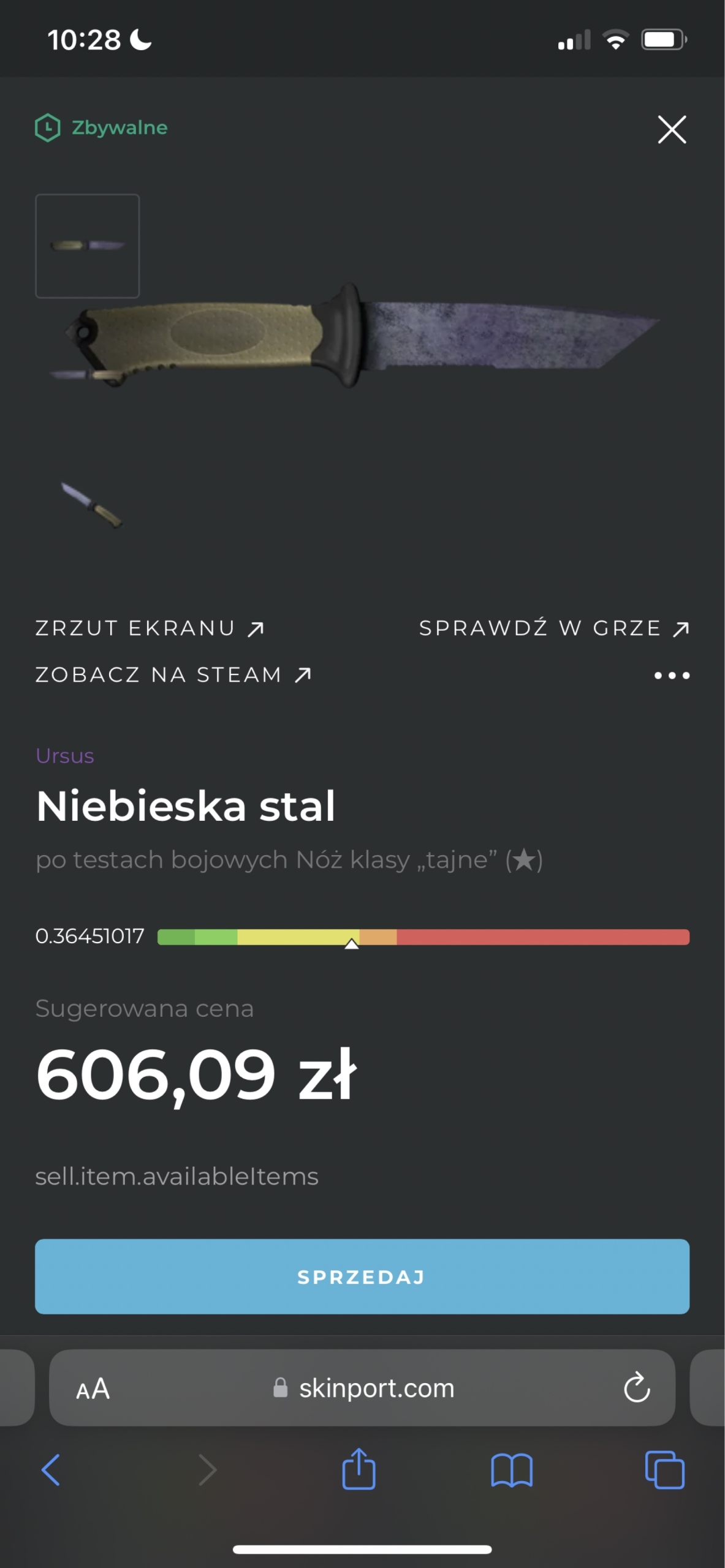 Nóż CS GO Ursus Knife Blue Steel Opole Kup teraz na Allegro Lokalnie